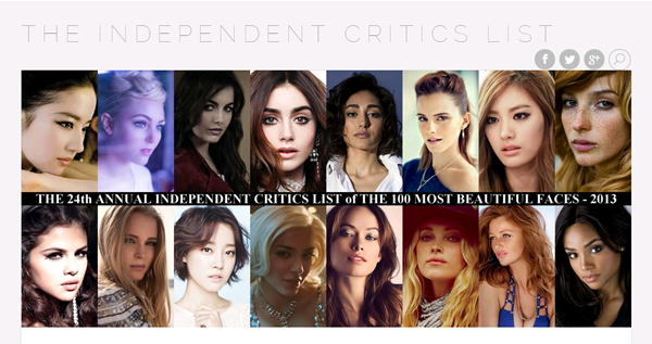 「2013 世界でもっとも美しい顔100人」