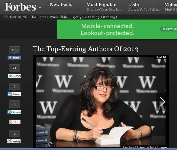 「世界の作家の長者番付」(The World's Top-Earning Authors)