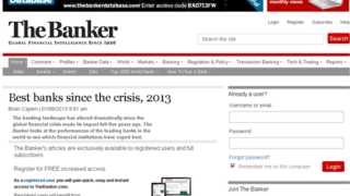 2013年度の世界の銀行ランキング by ザ・バンカー