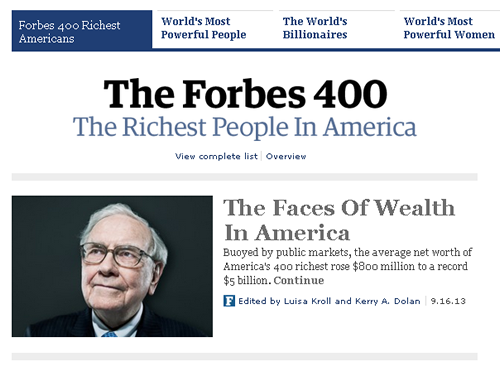 『フォーブス』誌のアメリカ長者番付上位400人
