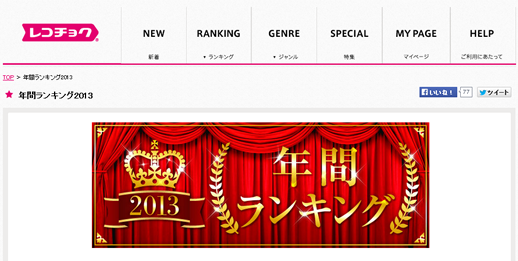 レコチョク年間ランキング2013