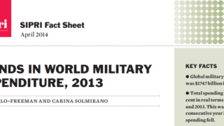 2013年世界の軍事費トレンド by ストックホルム国際平和研究所