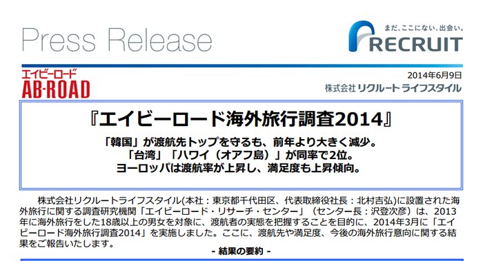 エイビーロード調査2014年