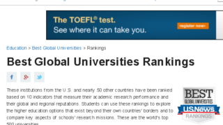 世界大学ランキング by USニュース・アンド・ワールド・レポート